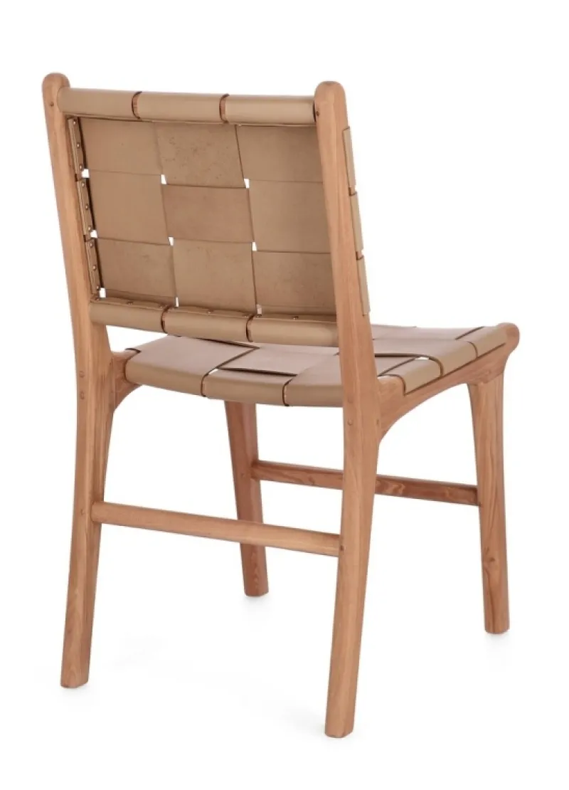 Sale Bizzotto SEDIA IN PELLE TORTORA - JOANNA