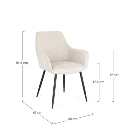 Bizzotto SEDIA IN TESSUTO BEIGE- CORA