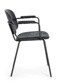 Best Bizzotto SEDIA IN TESSUTO GRIGIO SCURO - SIENNA