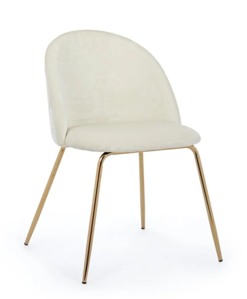 Clearance Bizzotto SEDIA IN VELLUTO BIANCO - TANYA