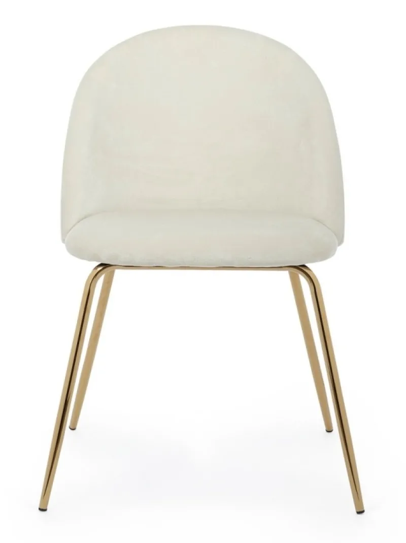 Clearance Bizzotto SEDIA IN VELLUTO BIANCO - TANYA