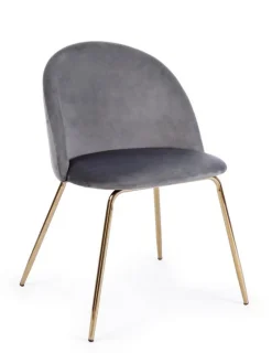 Best Bizzotto SEDIA IN VELLUTO GRIGIO SCURO - TANYA