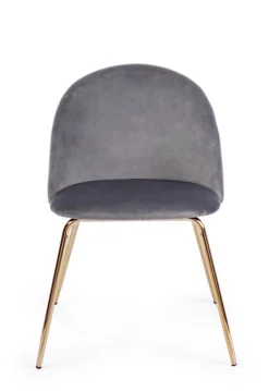 Best Bizzotto SEDIA IN VELLUTO GRIGIO SCURO - TANYA