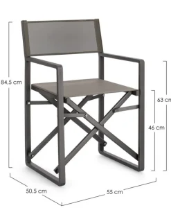 Discount Bizzotto SEDIA REGISTA IN ALLUMINIO ANTRACITE CX23 - KONNOR