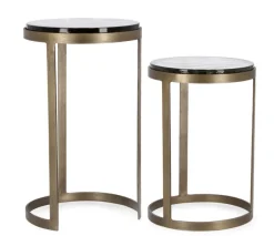 Outlet Bizzotto SET 2 TAVOLINI FINITURA OTTONE YX49 - ZAYLA