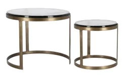 Clearance Bizzotto SET 2 TAVOLINI FINITURA OTTONE YX54 - ZAYLA