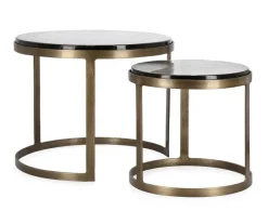Clearance Bizzotto SET 2 TAVOLINI FINITURA OTTONE YX54 - ZAYLA