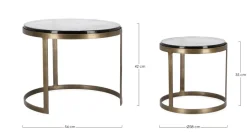 Clearance Bizzotto SET 2 TAVOLINI FINITURA OTTONE YX54 - ZAYLA