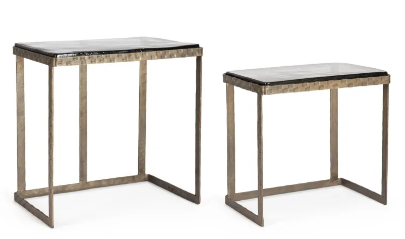 Best Bizzotto SET 2 TAVOLINI FINITURA OTTONE - ZAYLA