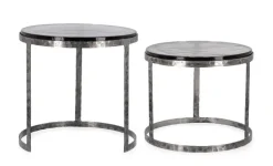 Online Bizzotto SET 2 TAVOLINI TONDI FINITURA NICKLE - ZAYLA