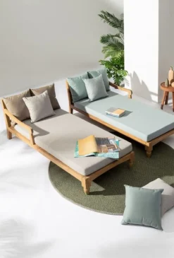 Clearance Bizzotto SET2 LOUNGE C-C BALI AQUA - FSC