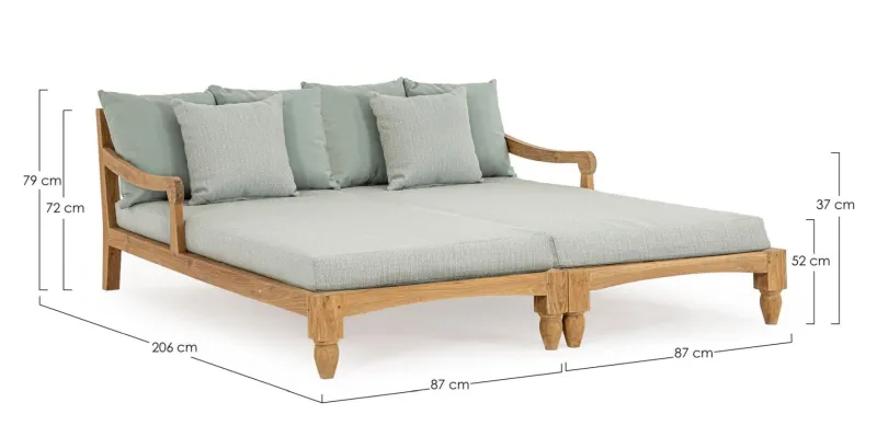 Clearance Bizzotto SET2 LOUNGE C-C BALI AQUA - FSC