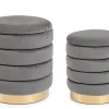 Sale Bizzotto SET2 POUF CONTENITORE IN LEGNO GRIGIO - DARINA