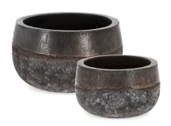 Clearance Bizzotto SET2 P.VASO DUYEN TONDO BASSO RUSTY