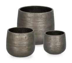 Outlet Bizzotto SET3 P.VASO EMEI BASSO GRIGIO