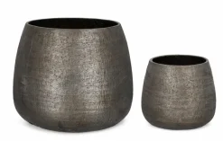 Online Bizzotto SET2 P.VASO EMEI BOMBATO GRIGIO