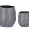 Sale Bizzotto SET2 P.VASO RHOMBUS BOMB BASSO ANTRACITE