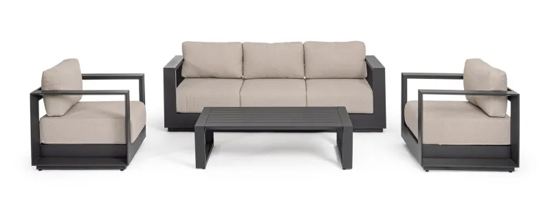 Outlet Bizzotto SET4 SALOTTO C-C MOSES ANTRACITE YK13