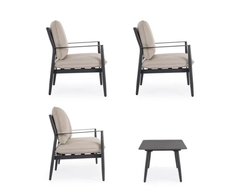 Hot Bizzotto SET4 SALOTTO C-C NEBULA ANTRACITE YK13