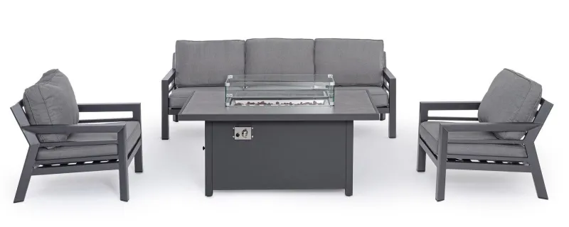 Discount Bizzotto SET4 SALOTTO IN ALLUMINIO ANTRACITE PG61 - HENDRIX