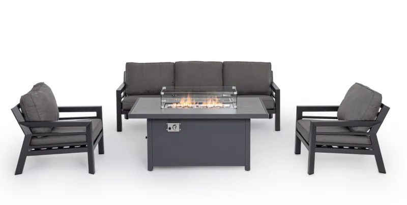 Discount Bizzotto SET4 SALOTTO IN ALLUMINIO ANTRACITE PG61 - HENDRIX