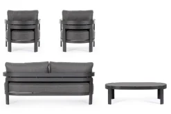Best Bizzotto SET4 SALOTTO IN CORDA PER ESTERNO ANTRACITE WG21 - PRESLEY