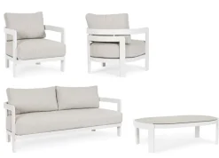 Sale Bizzotto SET4 SALOTTO IN CORDA PER ESTERNO BIANCO WG20 - PRESLEY