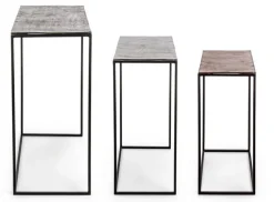 Outlet Bizzotto SET3 TAVOLINI IN ALLUMINIO - TAHIR