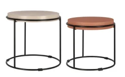 Hot Bizzotto SET2 TAVOLINI IN ACCIAIO BEIGE TERRACOTTA - KETAKI