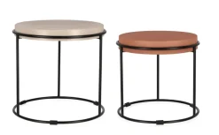 Hot Bizzotto SET2 TAVOLINI IN ACCIAIO BEIGE TERRACOTTA - KETAKI