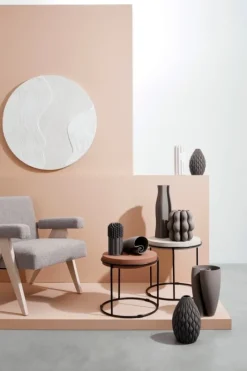 Hot Bizzotto SET2 TAVOLINI IN ACCIAIO BEIGE TERRACOTTA - KETAKI