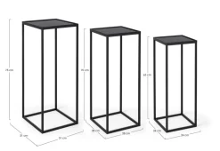 New Bizzotto SET3 TAVOLINI IN ACCIAIO NERO - NUCLEOS