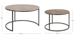 Outlet Bizzotto SET2 TAVOLINI IN ALLUMINIO X34 - AMIRA