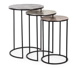 Outlet Bizzotto SET3 TAVOLINI IN ALLUMINIO - TAHIR