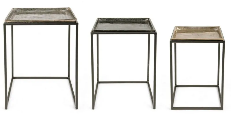 Online Bizzotto SET3 TAVOLINI IN ALLUMINIO X28 - AMIRA