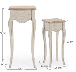 Online Bizzotto SET2 TAVOLINI IN LEGNO - CLARISSE