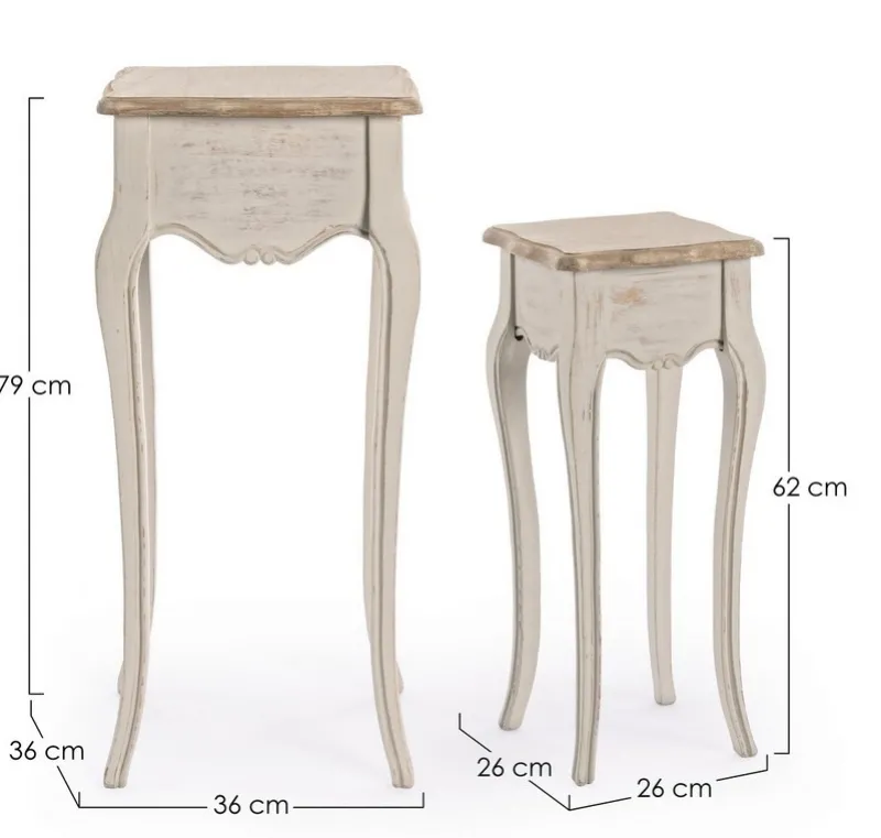 Online Bizzotto SET2 TAVOLINI IN LEGNO - CLARISSE