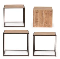 Clearance Bizzotto SET4 TAVOLINI IN LEGNO - JANAK