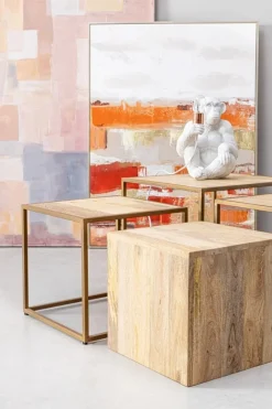 Online Bizzotto SET4 TAVOLINI IN LEGNO - JAIDEV