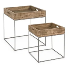 Discount Bizzotto SET2 TAVOLINI IN LEGNO - NARVIK