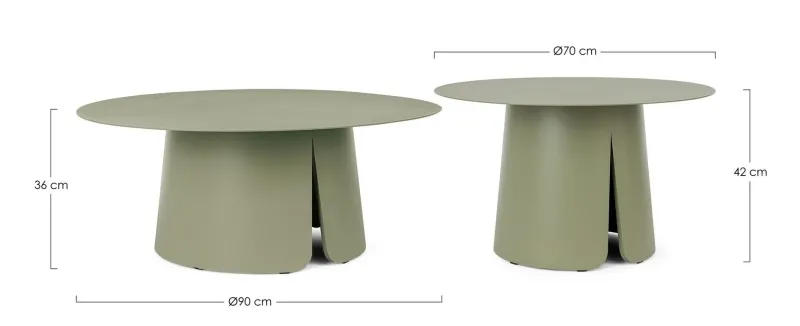 Sale Bizzotto SET2 TAVOLINO BRYAN D70+90 AVOCADO