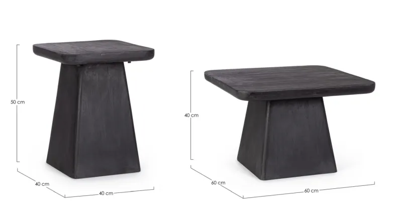 Discount Bizzotto SET2 TAVOLINO FUJI QUADRATO