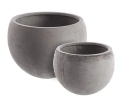 Outlet Bizzotto SET2 VASO CEMENT SFERA GRIGIO