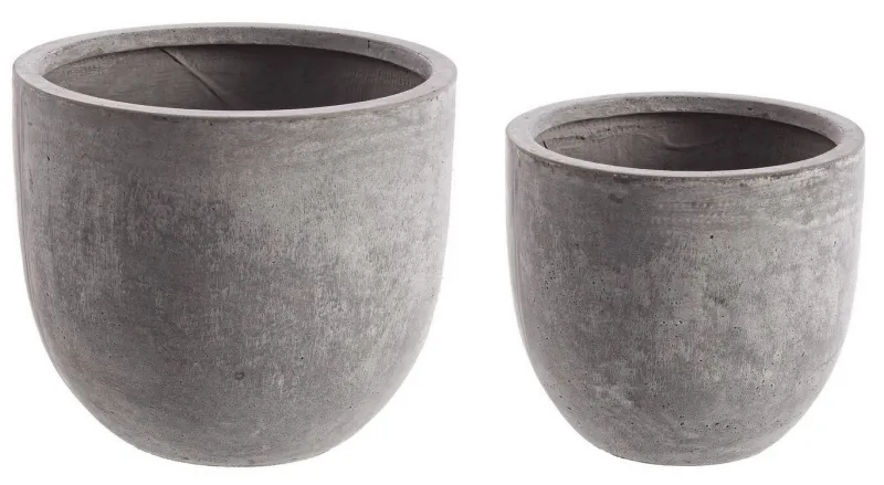 Sale Bizzotto SET2 VASO CEMENT TO BASSO GRIGIO