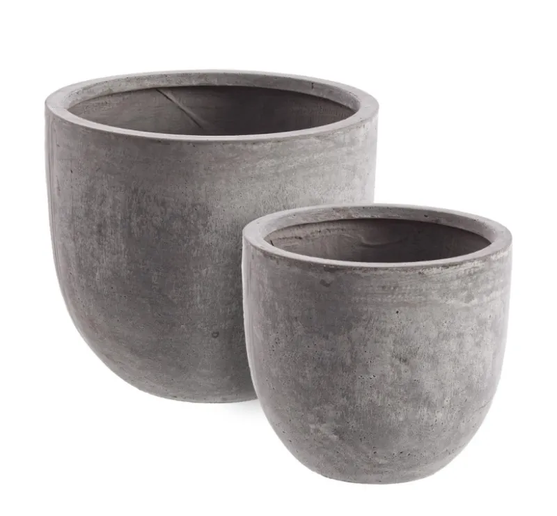 Sale Bizzotto SET2 VASO CEMENT TO BASSO GRIGIO