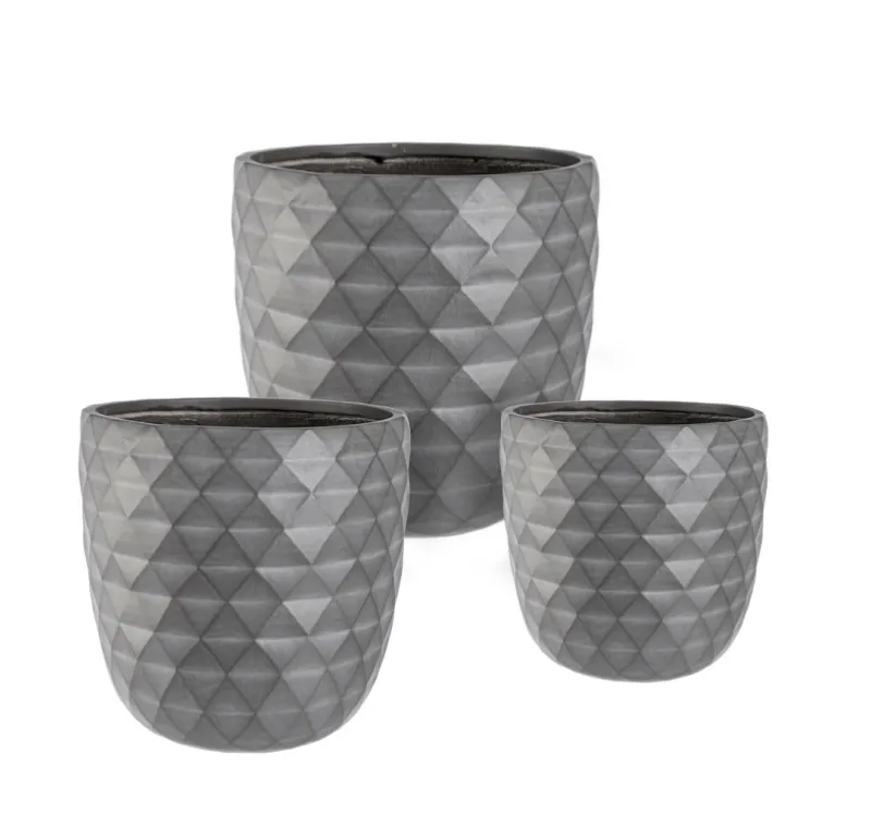 Clearance Bizzotto SET3 VASO PYRAMID BOMB ANTRACITE