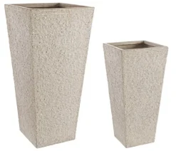 Outlet Bizzotto SET2 VASO ROCCIA QU ALTO SABBIA