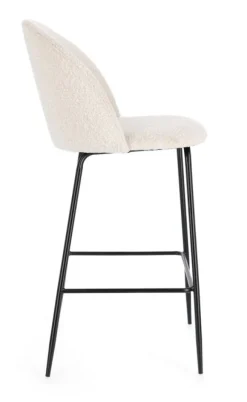 Outlet Bizzotto SGABELLO BAR EFFETTO BOUCLE' NERO/AVORIO - CARRY