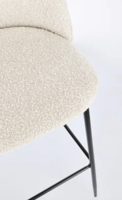 Outlet Bizzotto SGABELLO BAR EFFETTO BOUCLE' NERO/AVORIO - CARRY