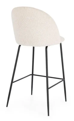 Outlet Bizzotto SGABELLO BAR EFFETTO BOUCLE' NERO/AVORIO - CARRY